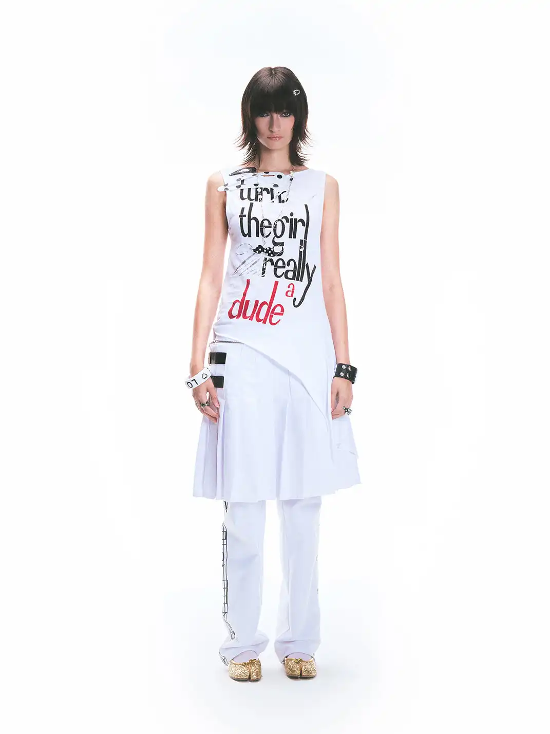 Fruitanari | Printed Irregular Hem Tank Top