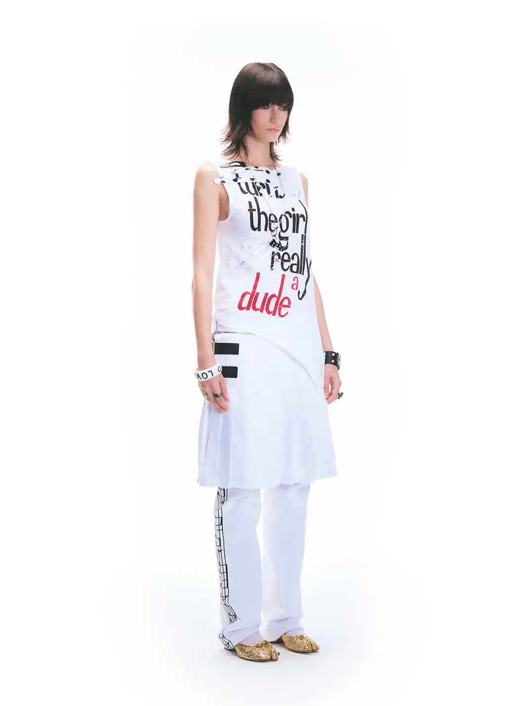 Fruitanari | Printed Irregular Hem Tank Top