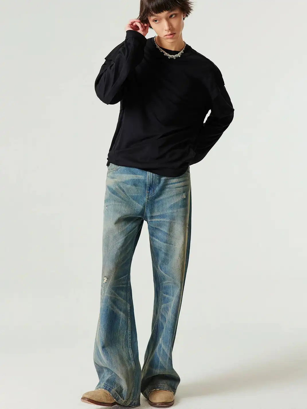 Simple Project | Nevada Washed Blue Straight Jeans