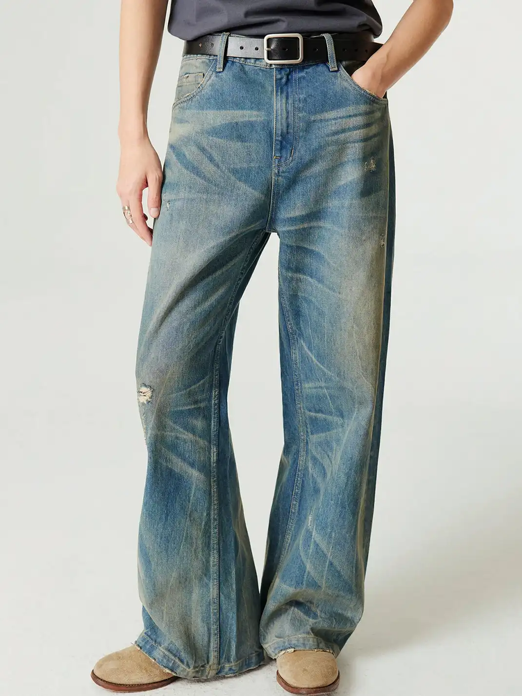 Simple Project | Nevada Washed Blue Straight Jeans