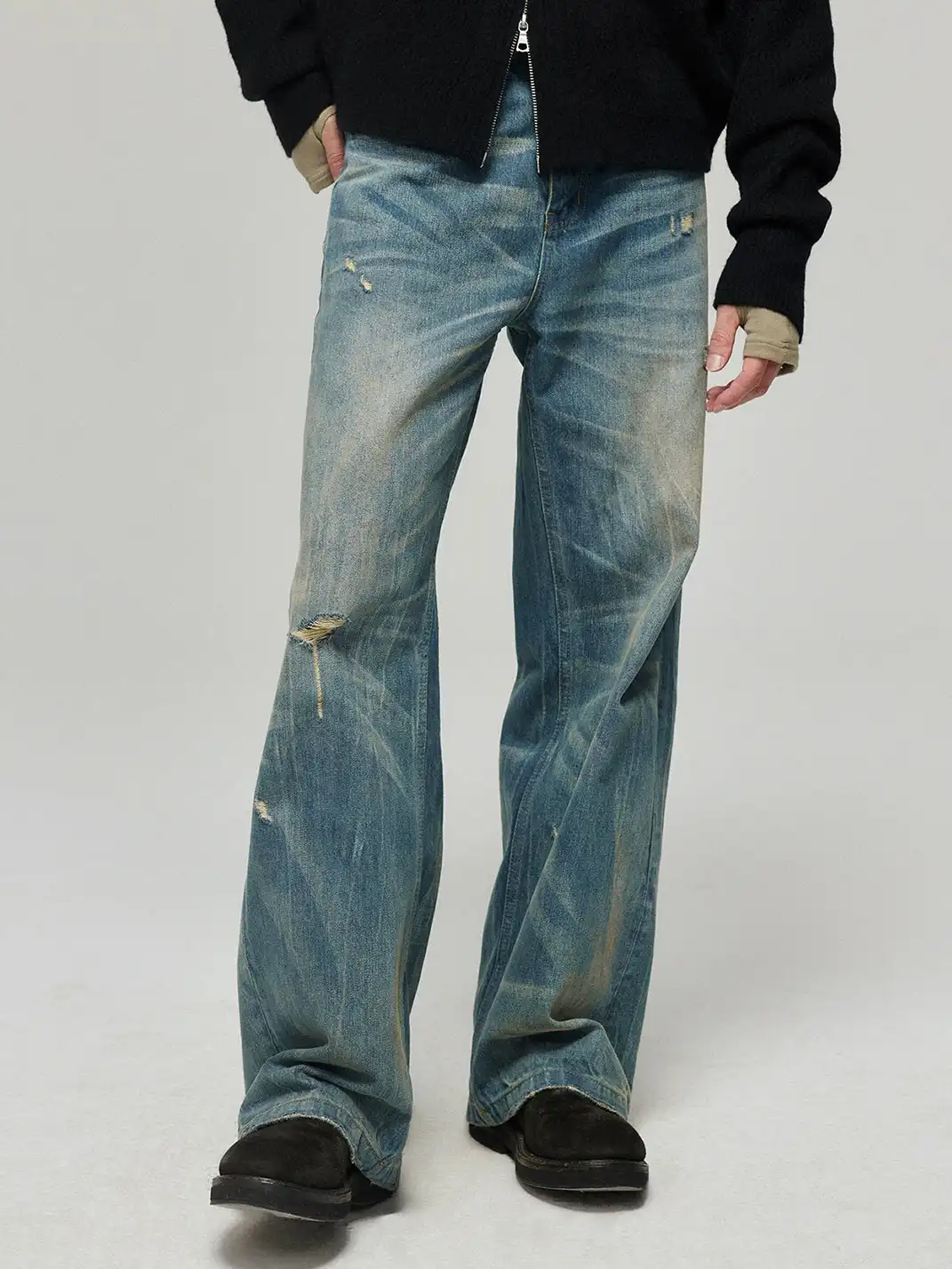 Simple Project | Nevada Washed Blue Straight Jeans