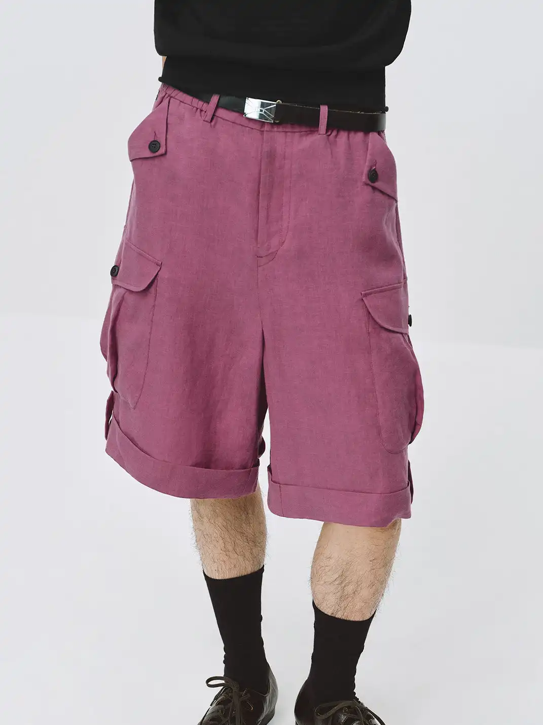 Simple Project | Loose Linen 5-Pocket Cargo Shorts