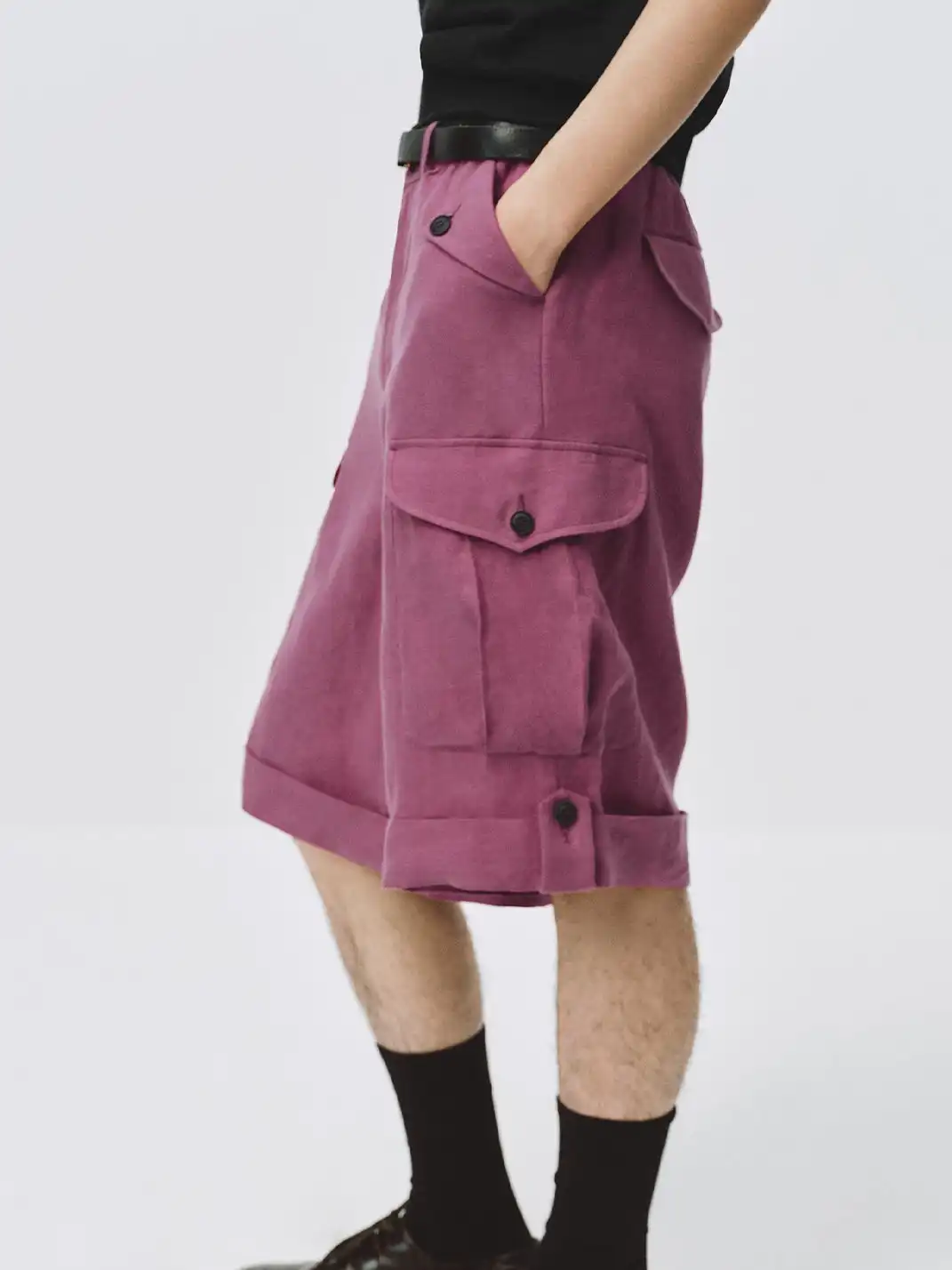 Simple Project | Loose Linen 5-Pocket Cargo Shorts