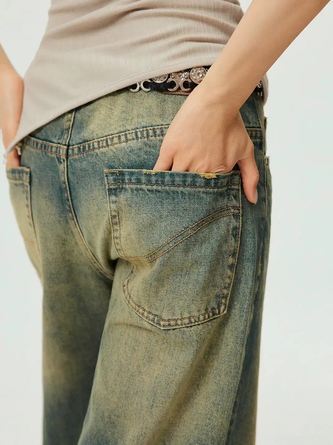 Simple Project | Vintage Washed A-Line Straight Jeans