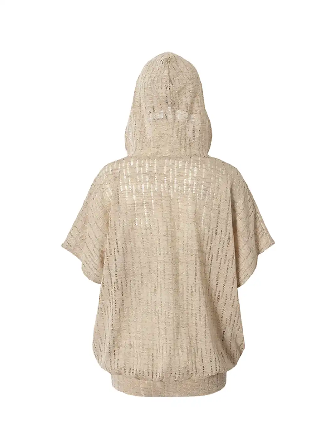 NO ROMANCE | Printed Ripped Knit Hooded T-Shirt