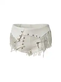 NO ROMANCE | Tassel Spliced Leather Low Waist Denim Hot Shorts