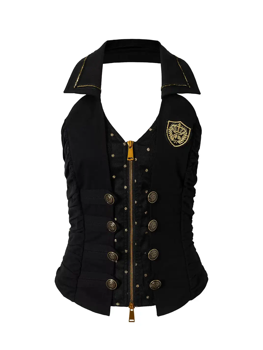 NO ROMANCE | Punk V-Neck Fake Two-Piece Halter Vest