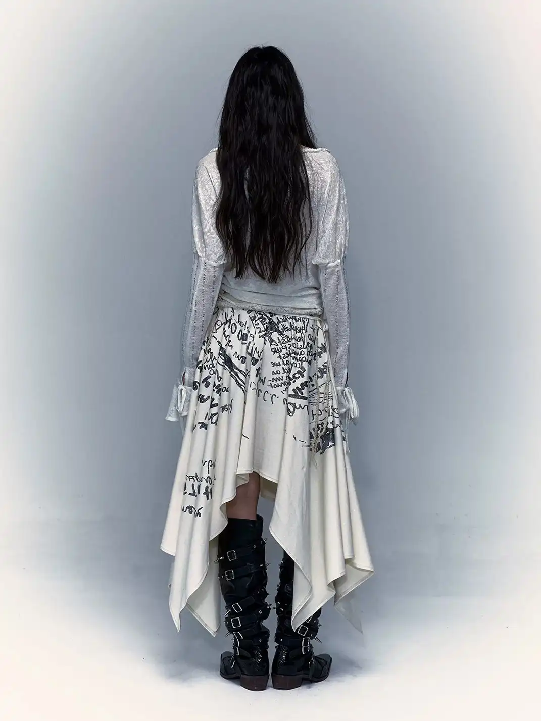 NO ROMANCE | Punk Printed Two-Way Wear Bandeau Skirt