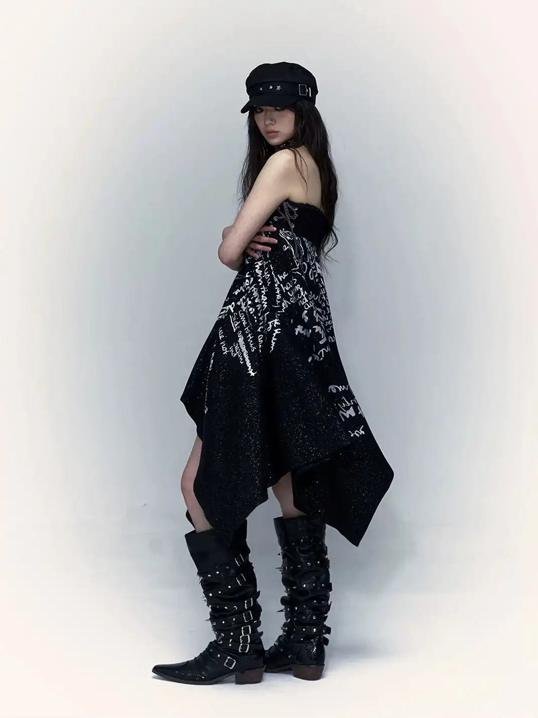 NO ROMANCE | Punk Printed Two-Way Wear Bandeau Skirt