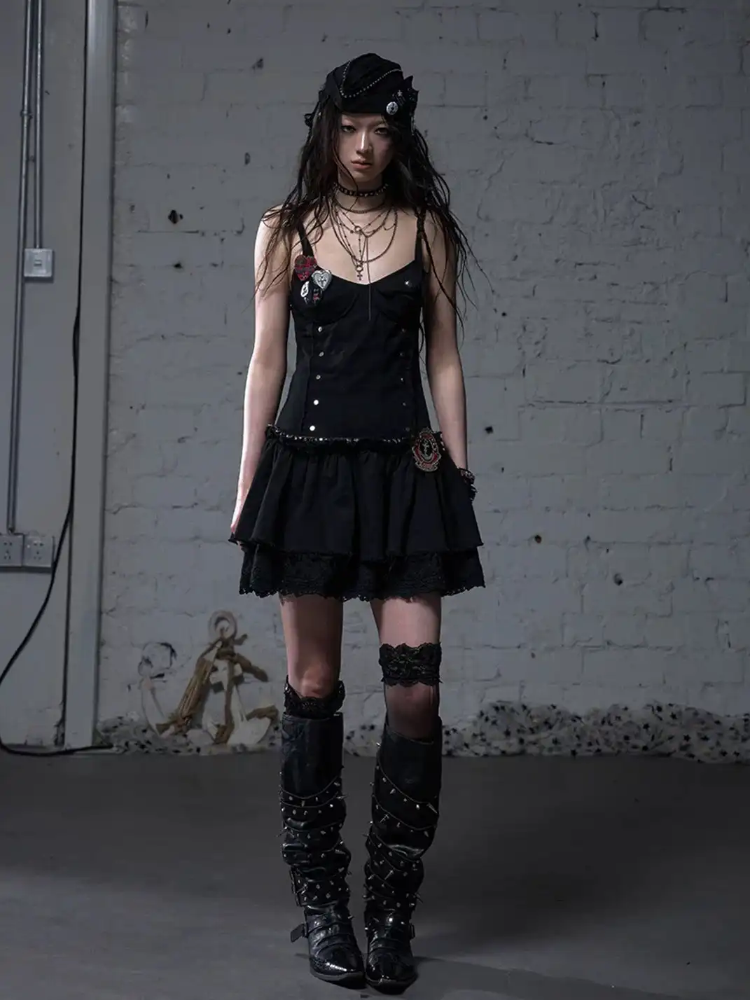 NO ROMANCE | Washed Raw Edge Slip Dress