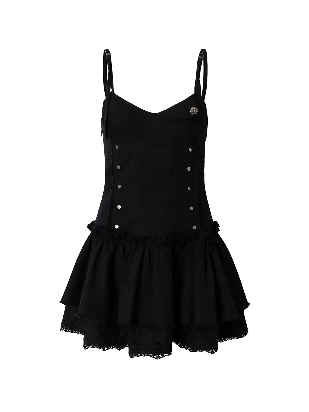 NO ROMANCE | Washed Raw Edge Slip Dress