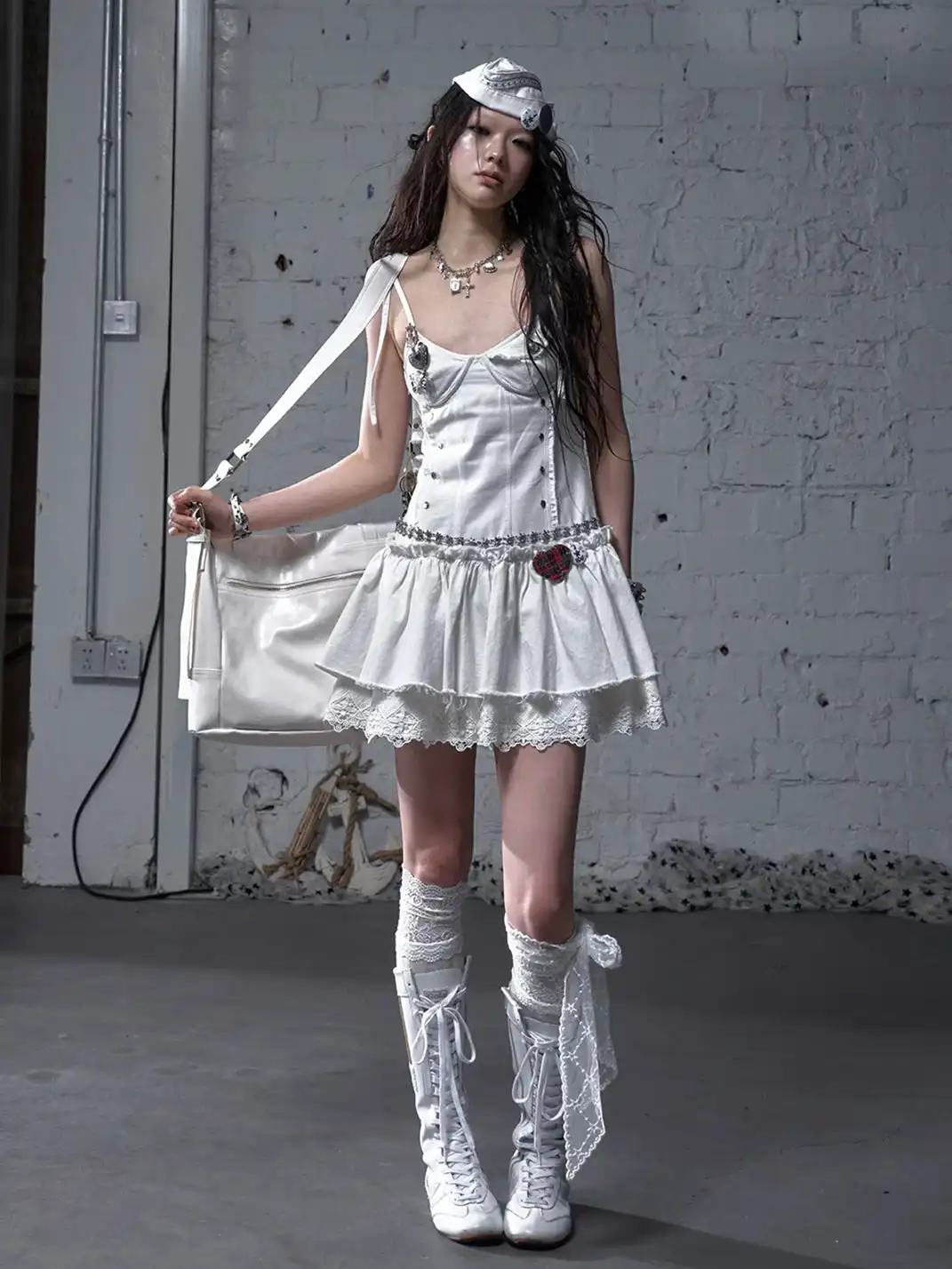 NO ROMANCE | Washed Raw Edge Slip Dress