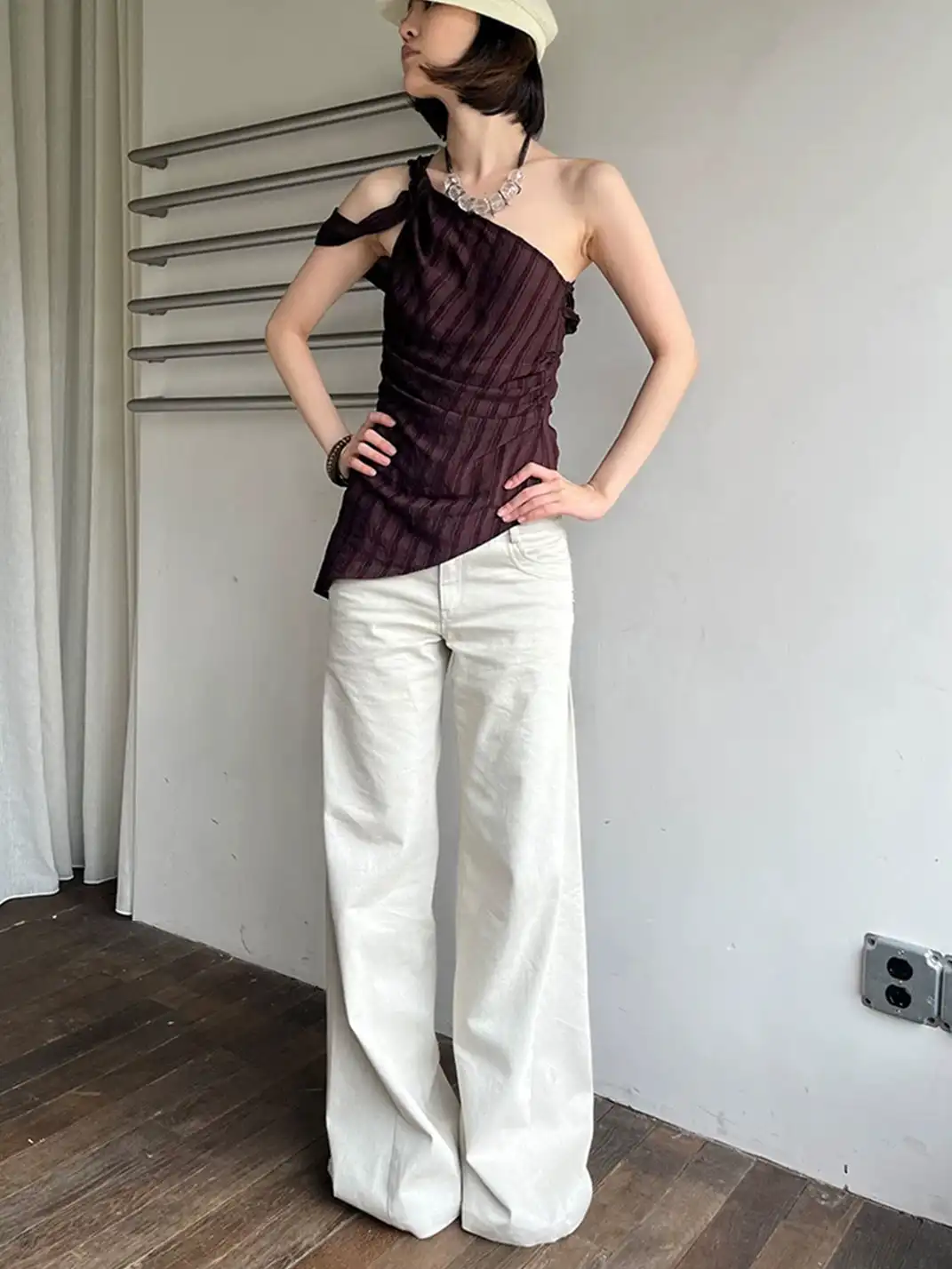 High river | Low-Waist Studded Jeans