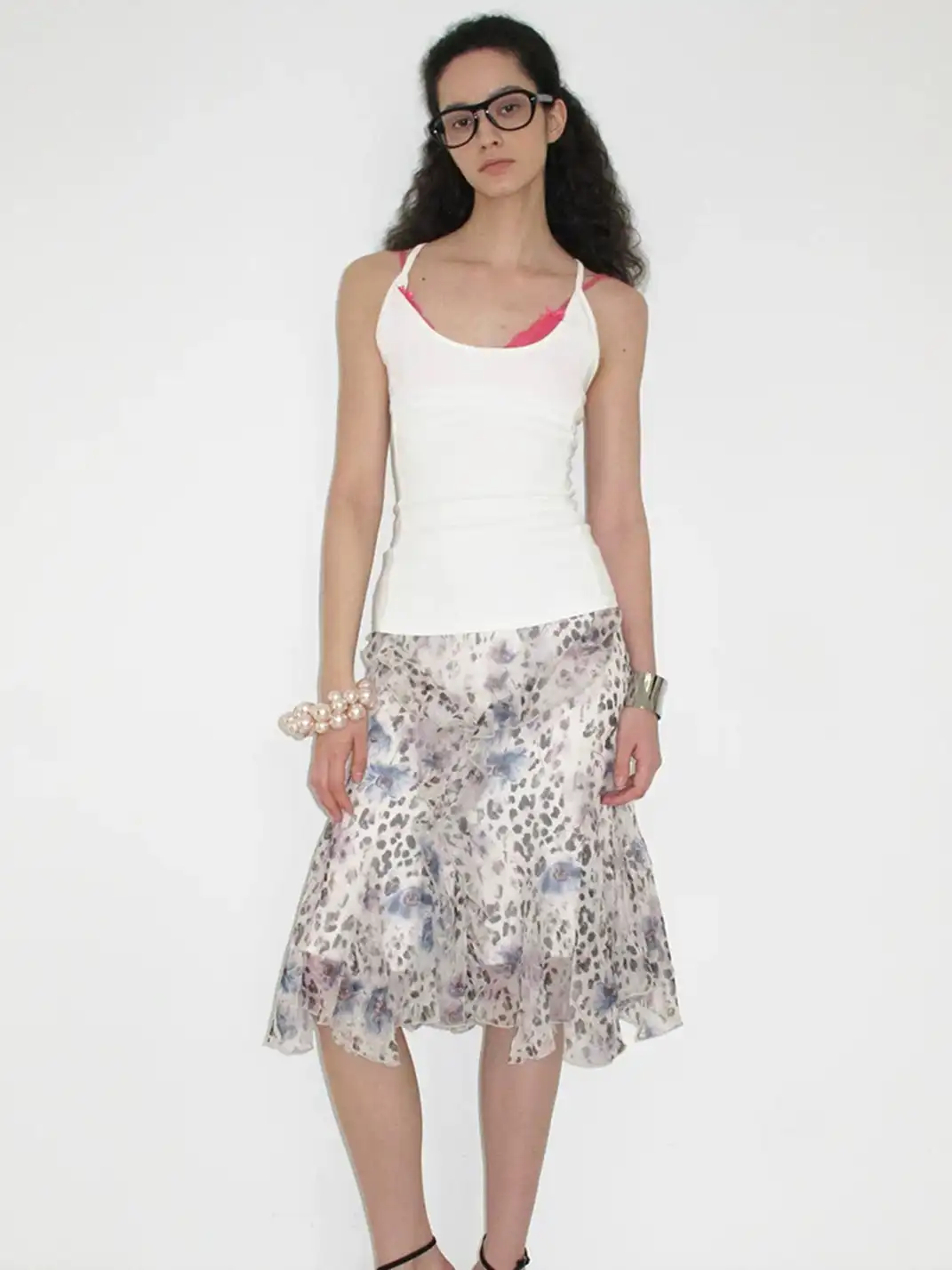 High river | Leopard Patchwork Asymmetrical Skirt