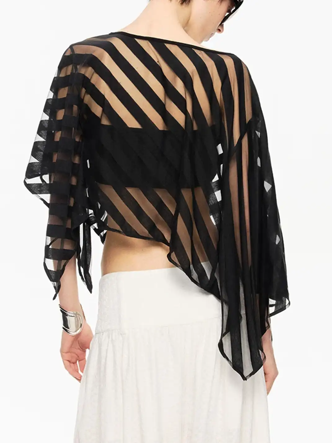 High river | Diagonal Stripe Knit Bandeau Cover-Up Set