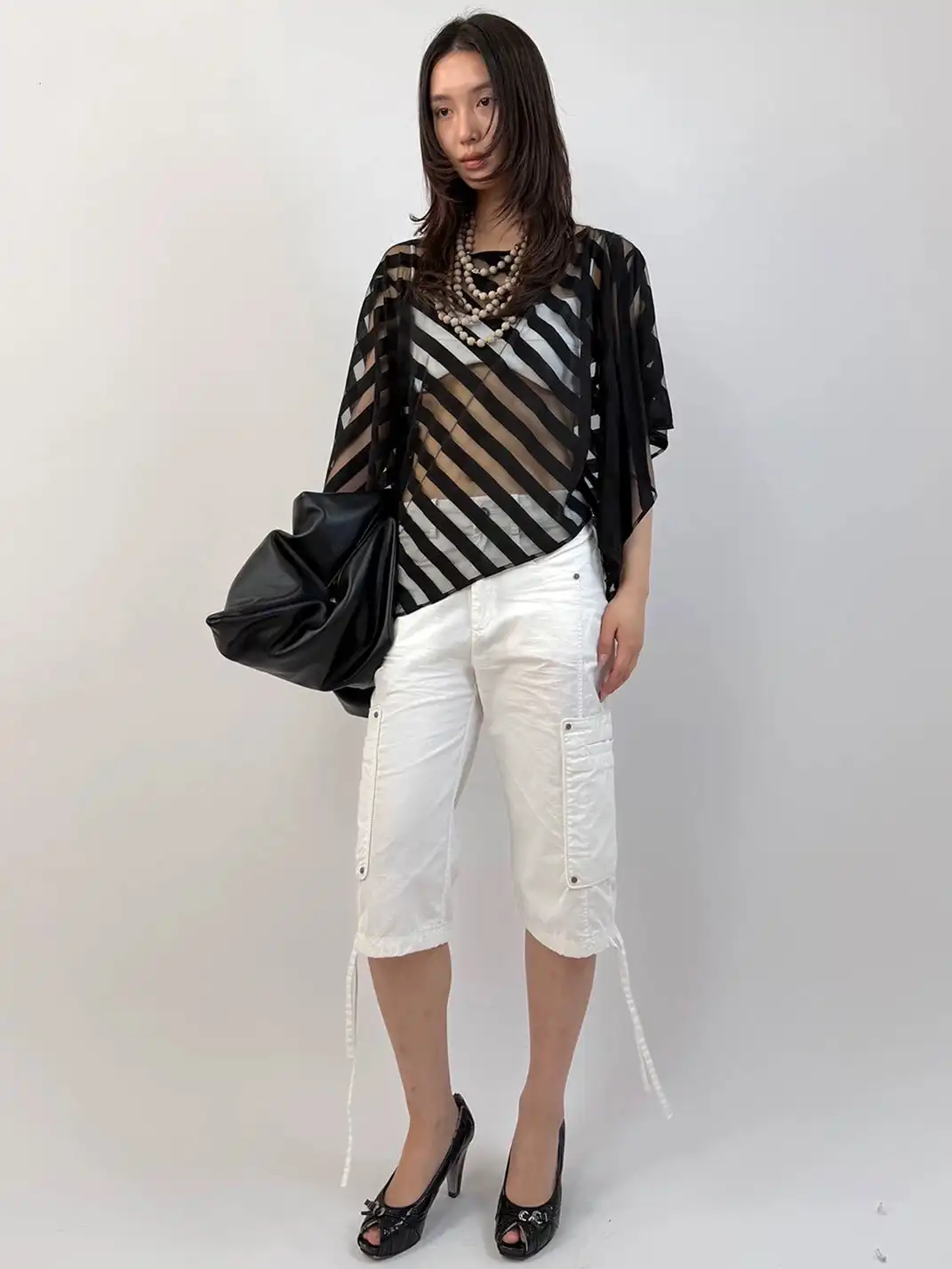 High river | Diagonal Stripe Knit Bandeau Cover-Up Set