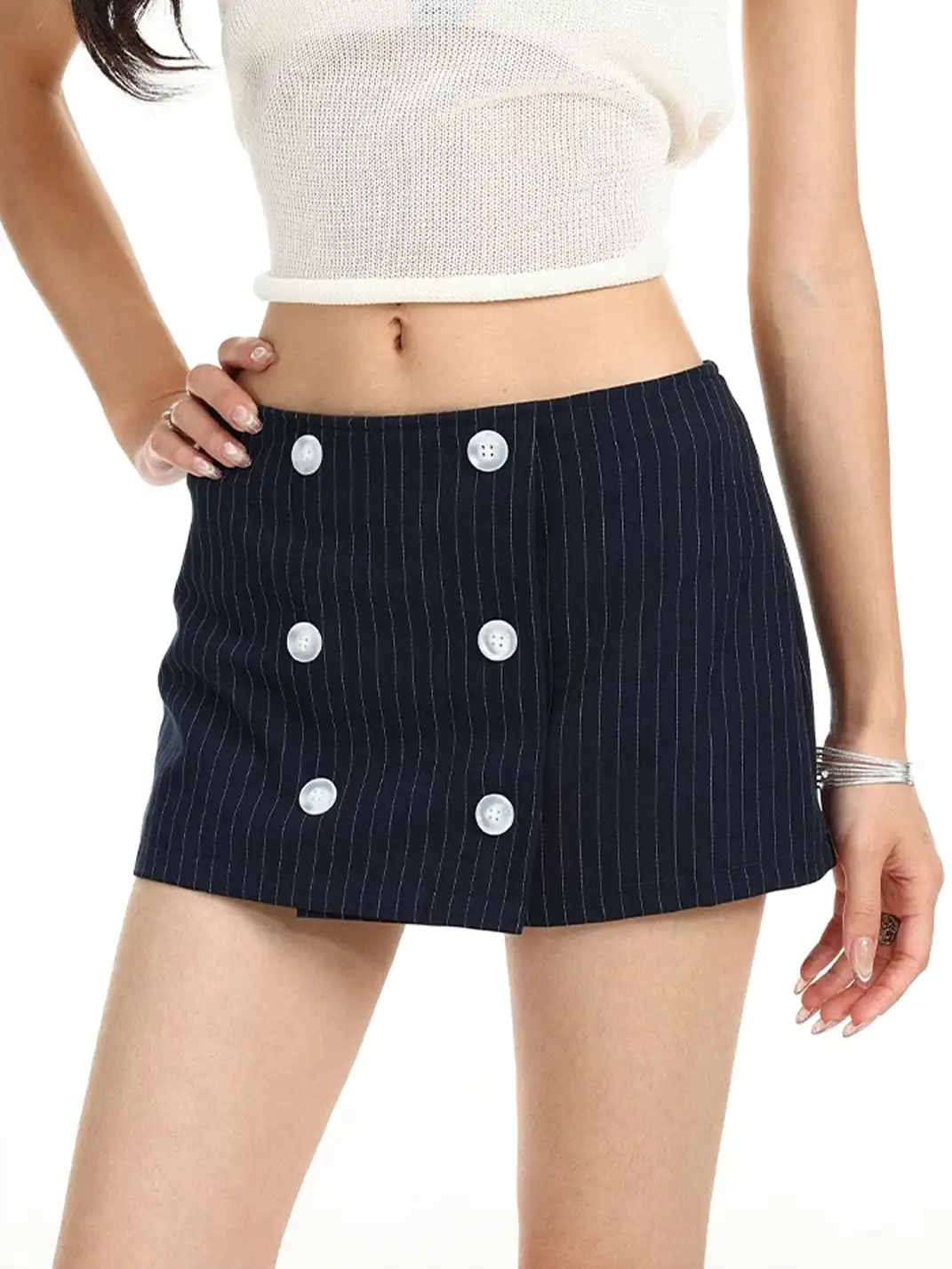 BIGGOLD | Vertical Stripe Mini Skirt