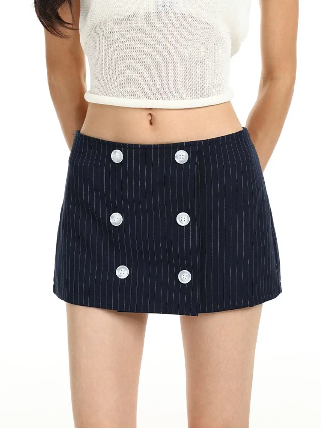 BIGGOLD | Vertical Stripe Mini Skirt