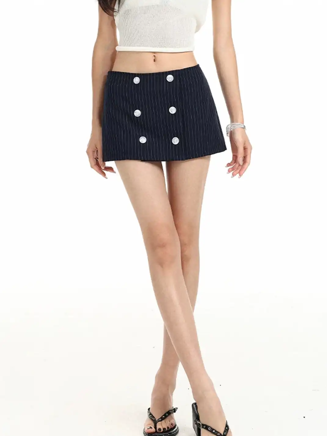 BIGGOLD | Vertical Stripe Mini Skirt