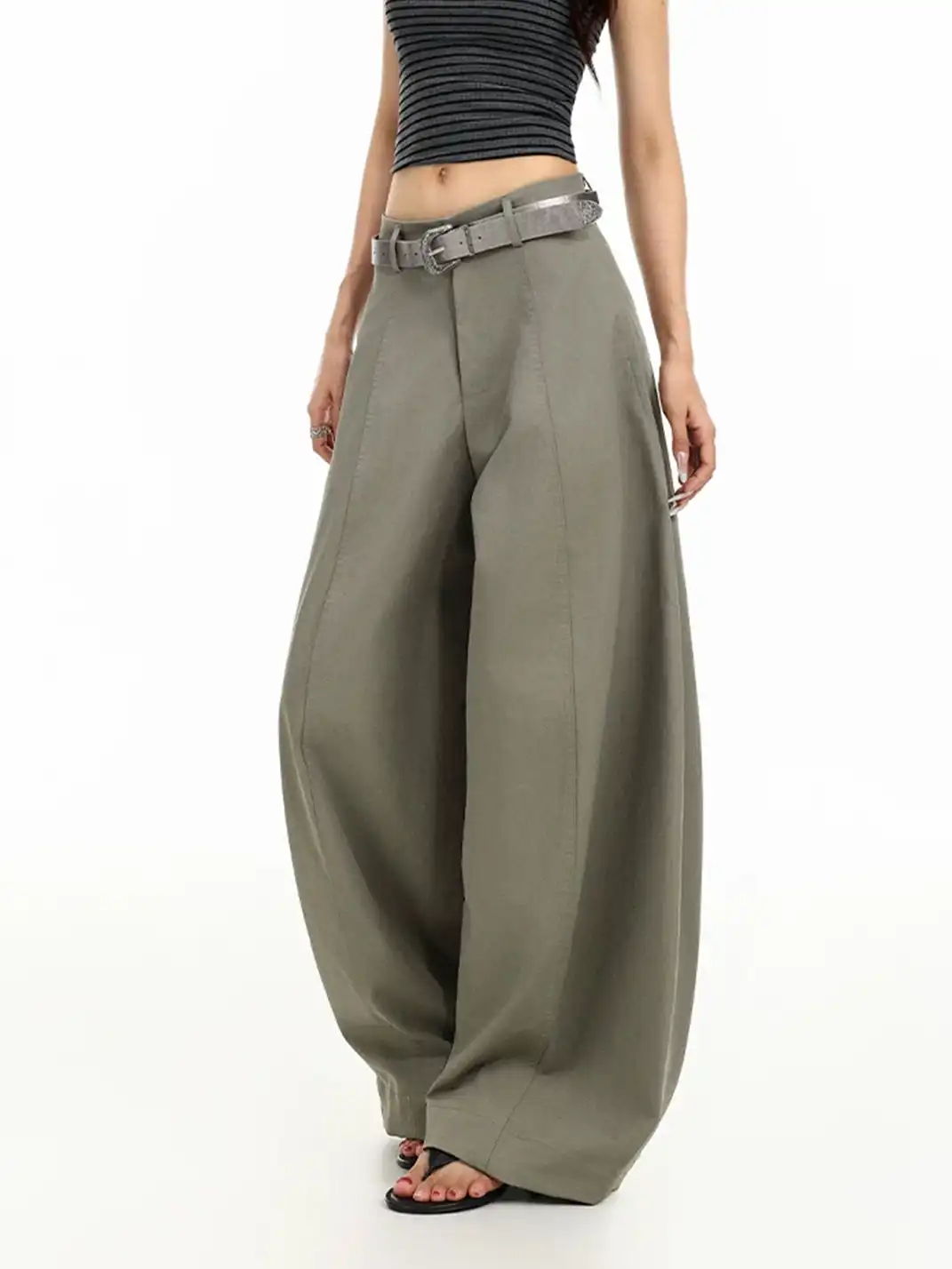 BIGGOLD | High-Waist Wide-Leg Tailored Trousers