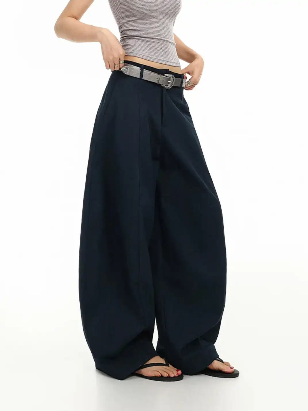 BIGGOLD | High-Waist Wide-Leg Tailored Trousers