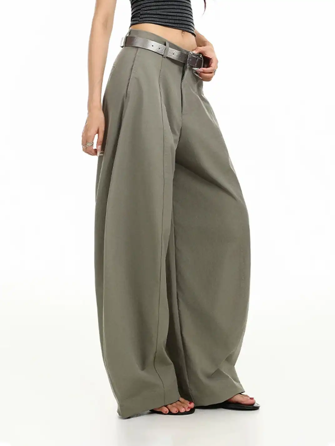 BIGGOLD | High-Waist Wide-Leg Tailored Trousers