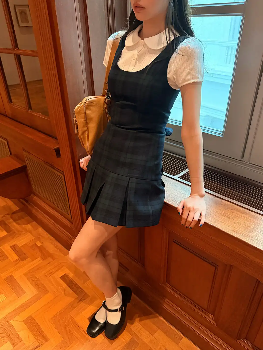 Tiny drops | Tie Plaid Dress