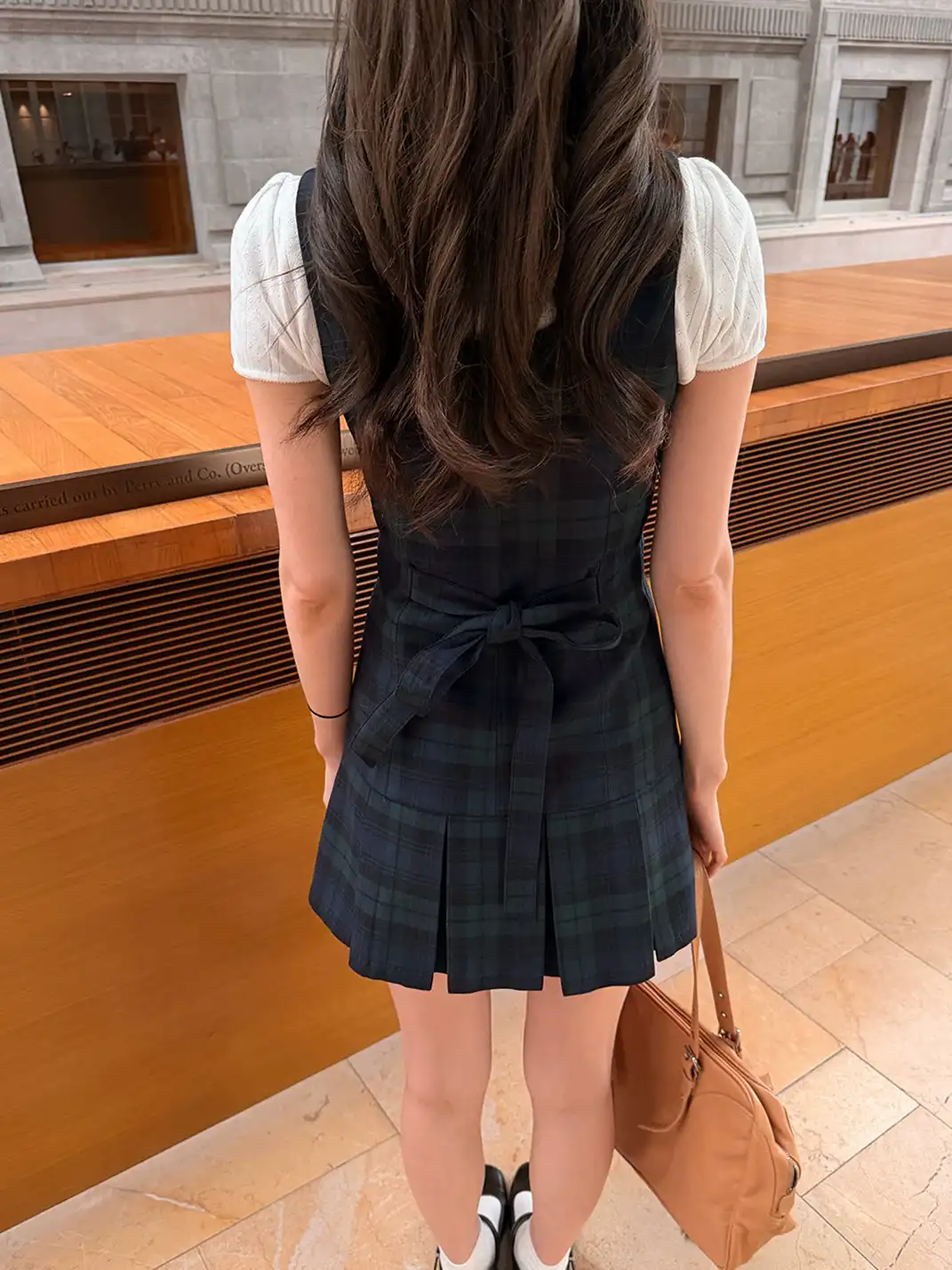 Tiny drops | Tie Plaid Dress