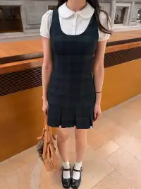 Tiny drops | Tie Plaid Dress