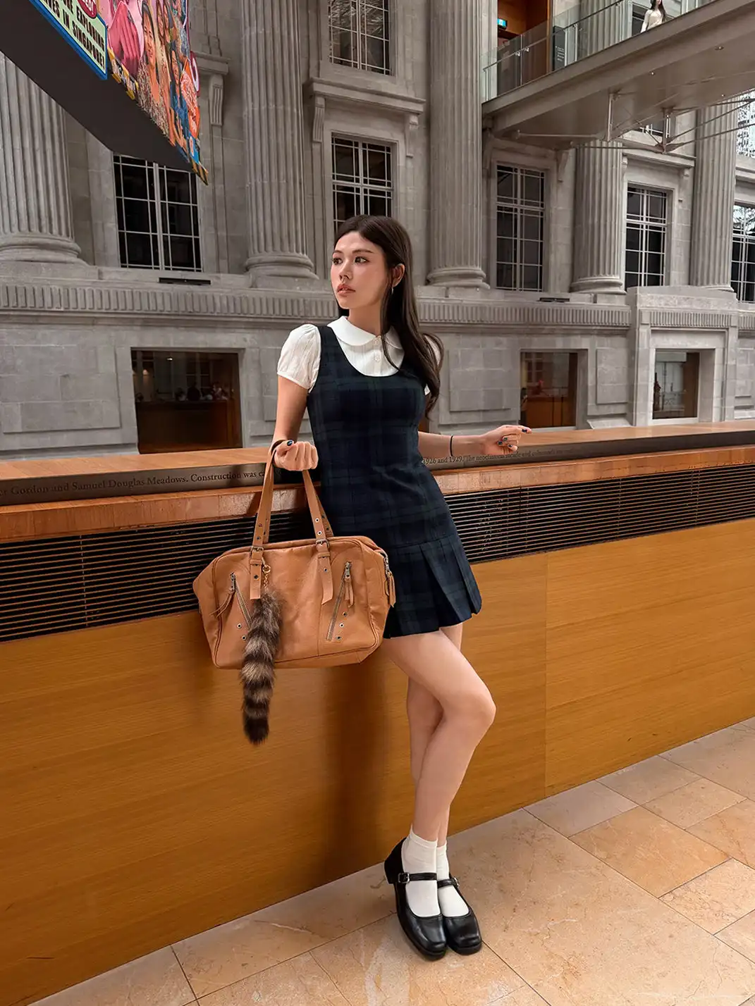Tiny drops | Tie Plaid Dress