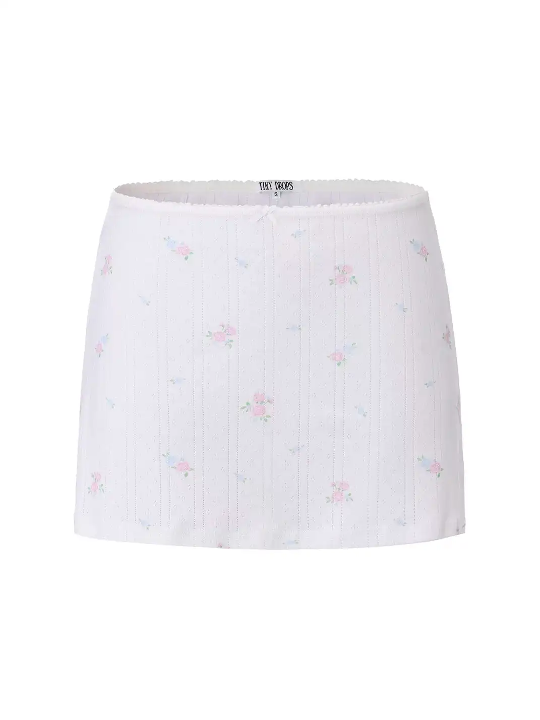 Tiny drops | Floral Knit Cardigan + Skirt + Bra Set