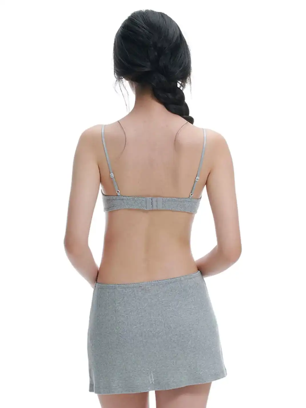 Tiny drops | Floral Knit Cardigan + Skirt + Bra Set