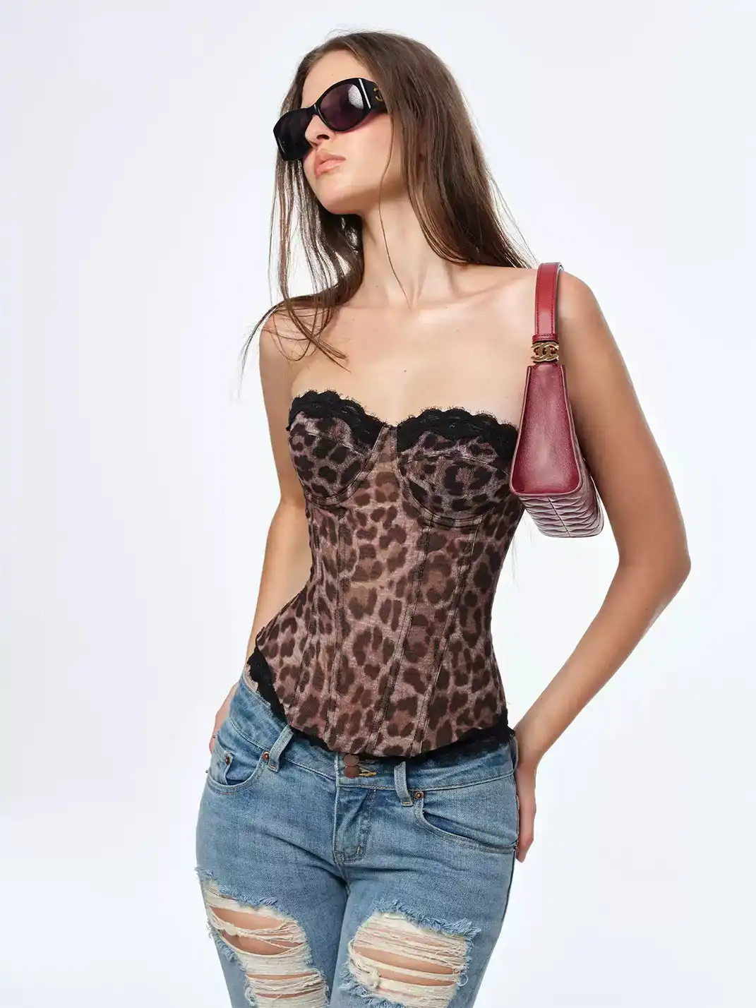 BUM STUDIO | Leopard Mesh Layered Cami