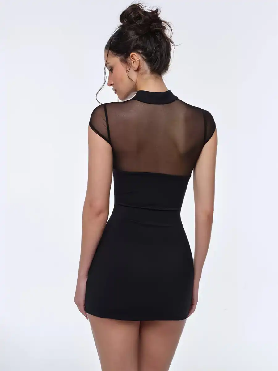 BUM STUDIO | Embroidered Double Layer Padded Waist Dress - 3