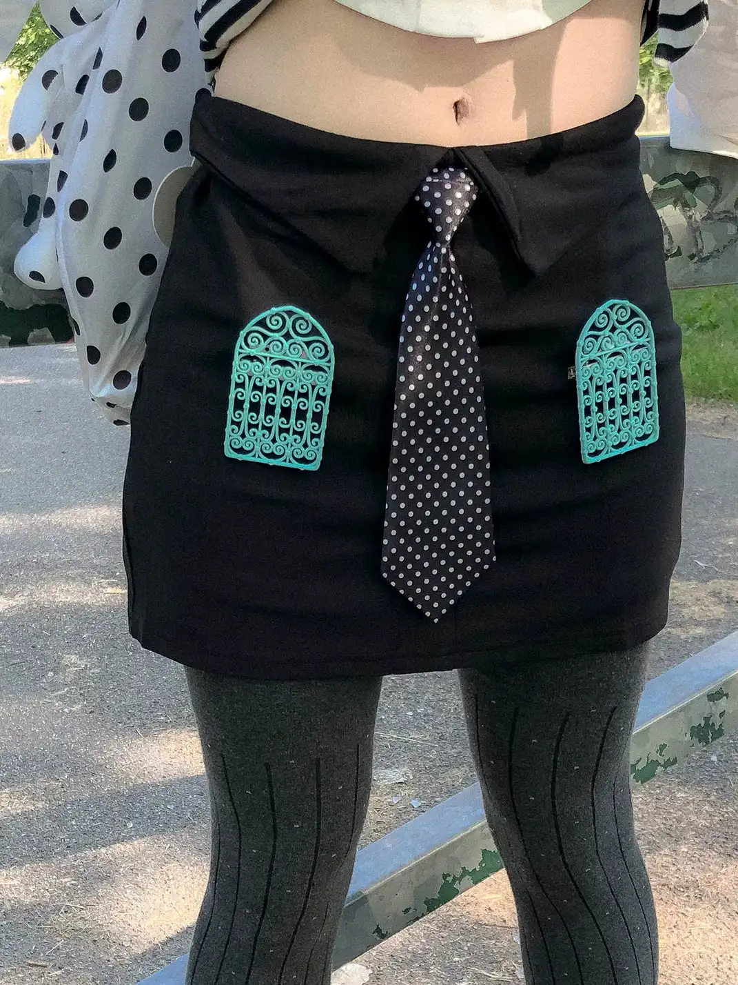 OutOfOffice | Polka Dot Tie Decor Skirt