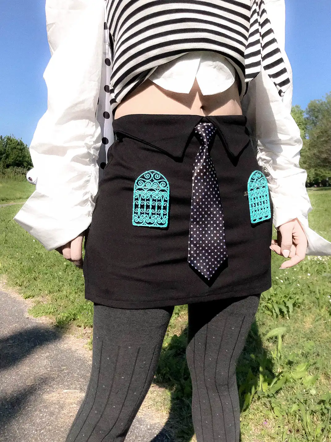 OutOfOffice | Polka Dot Tie Decor Skirt