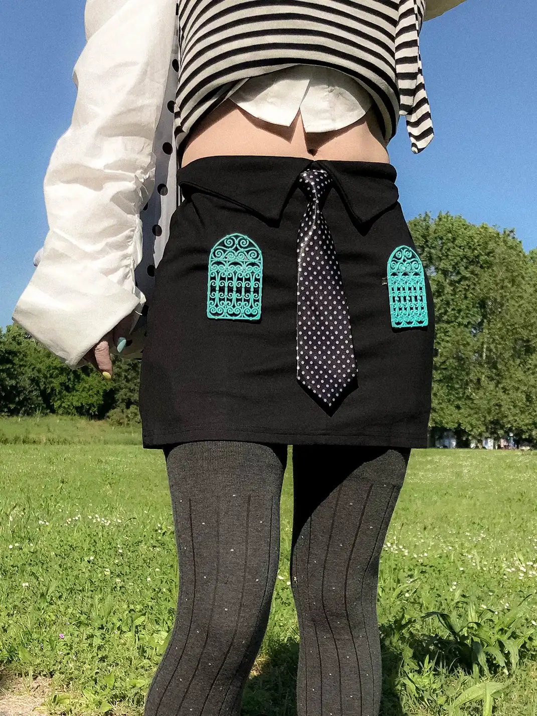 OutOfOffice | Polka Dot Tie Decor Skirt
