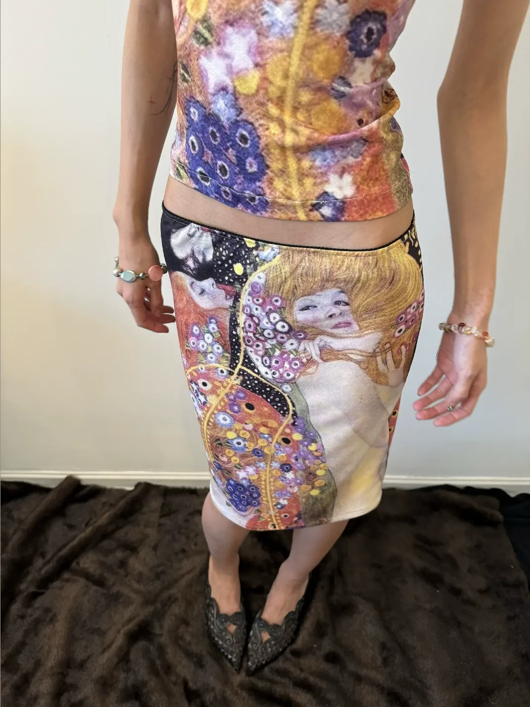 Andivogels | Snake Print High Neck Tank Top And Midi Skirt Set