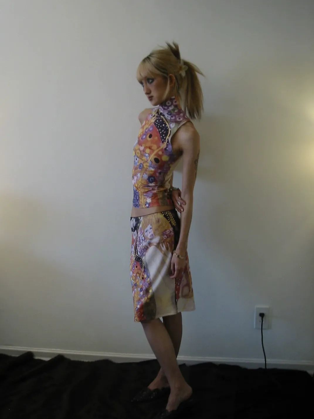 Andivogels | Snake Print High Neck Tank Top And Midi Skirt Set