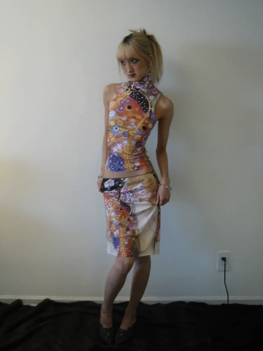 Andivogels | Snake Print High Neck Tank Top And Midi Skirt Set