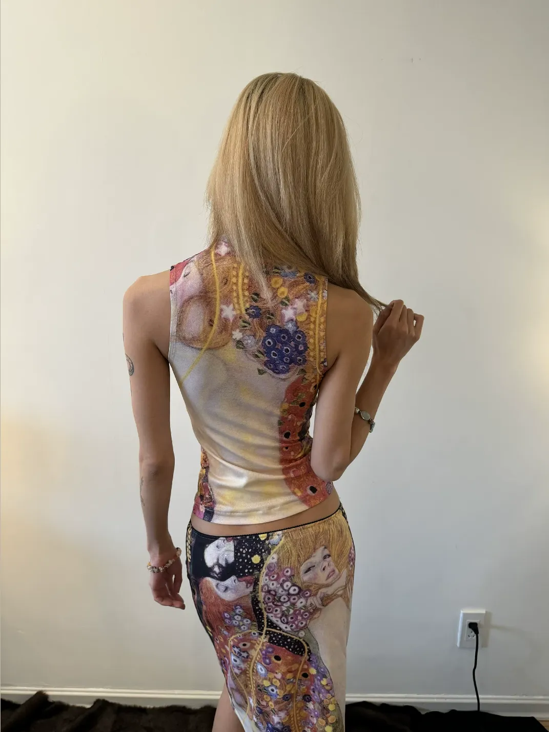 Andivogels | Snake Print High Neck Tank Top And Midi Skirt Set