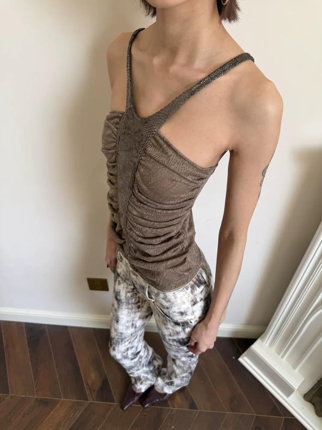 Andivogels | Spliced Jacquard Strapless Cami Top