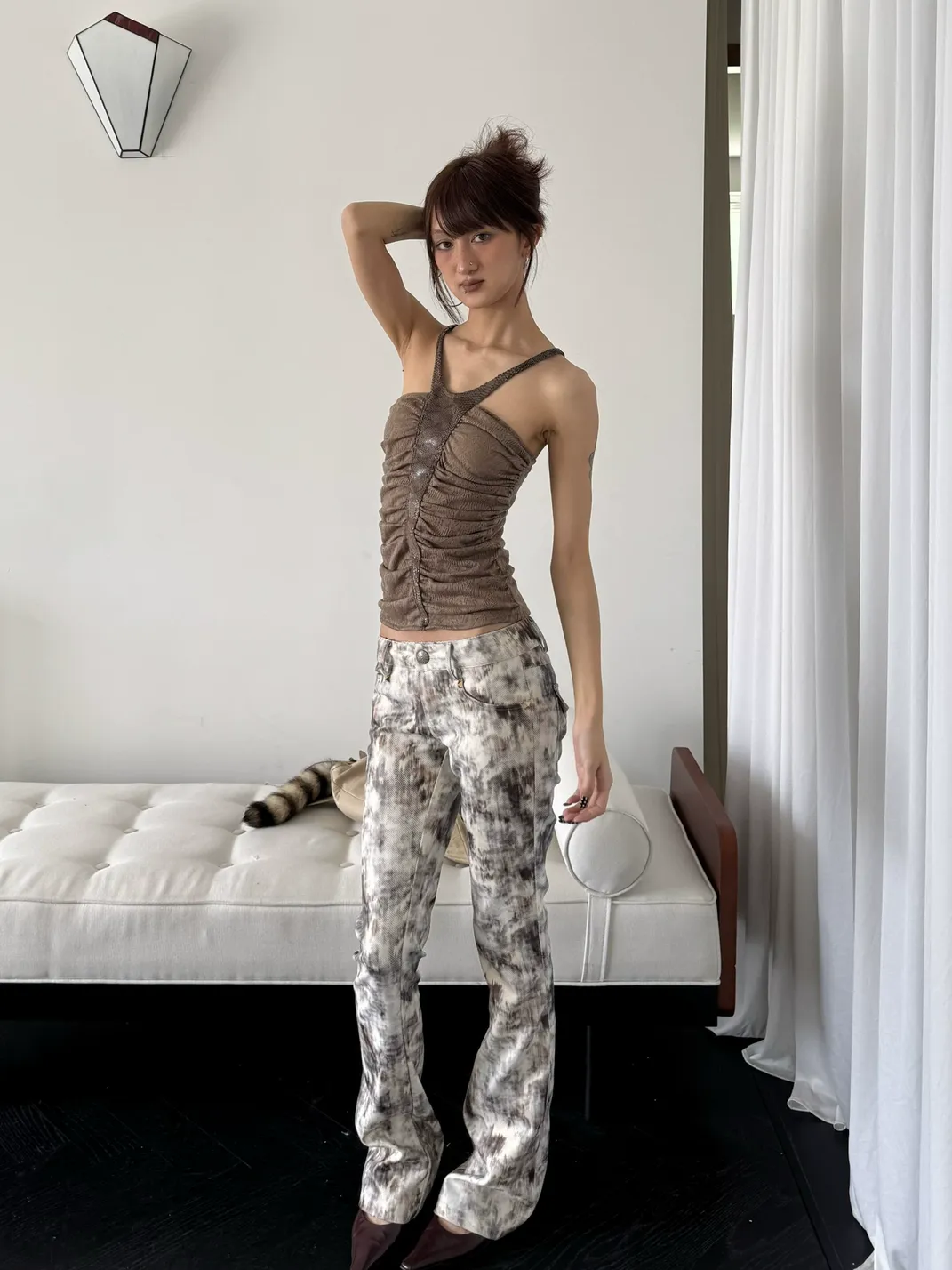 Andivogels | Spliced Jacquard Strapless Cami Top