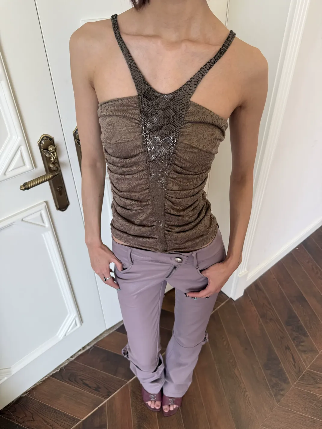 Andivogels | Spliced Jacquard Strapless Cami Top