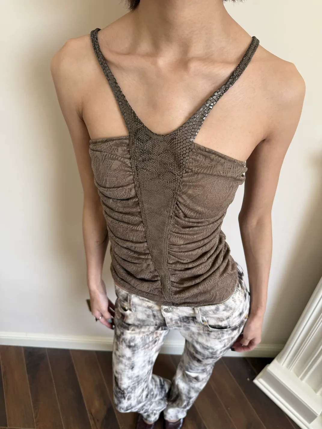 Andivogels | Spliced Jacquard Strapless Cami Top