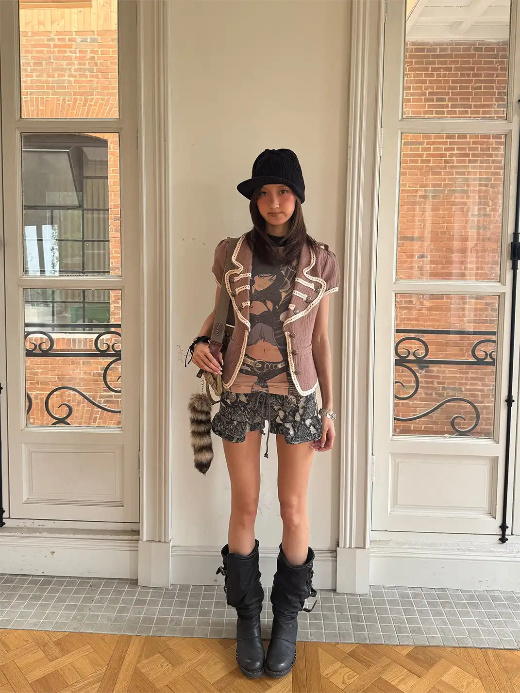 Andivogels | Vintage Snake Print Cross Tie Low Waist Shorts
