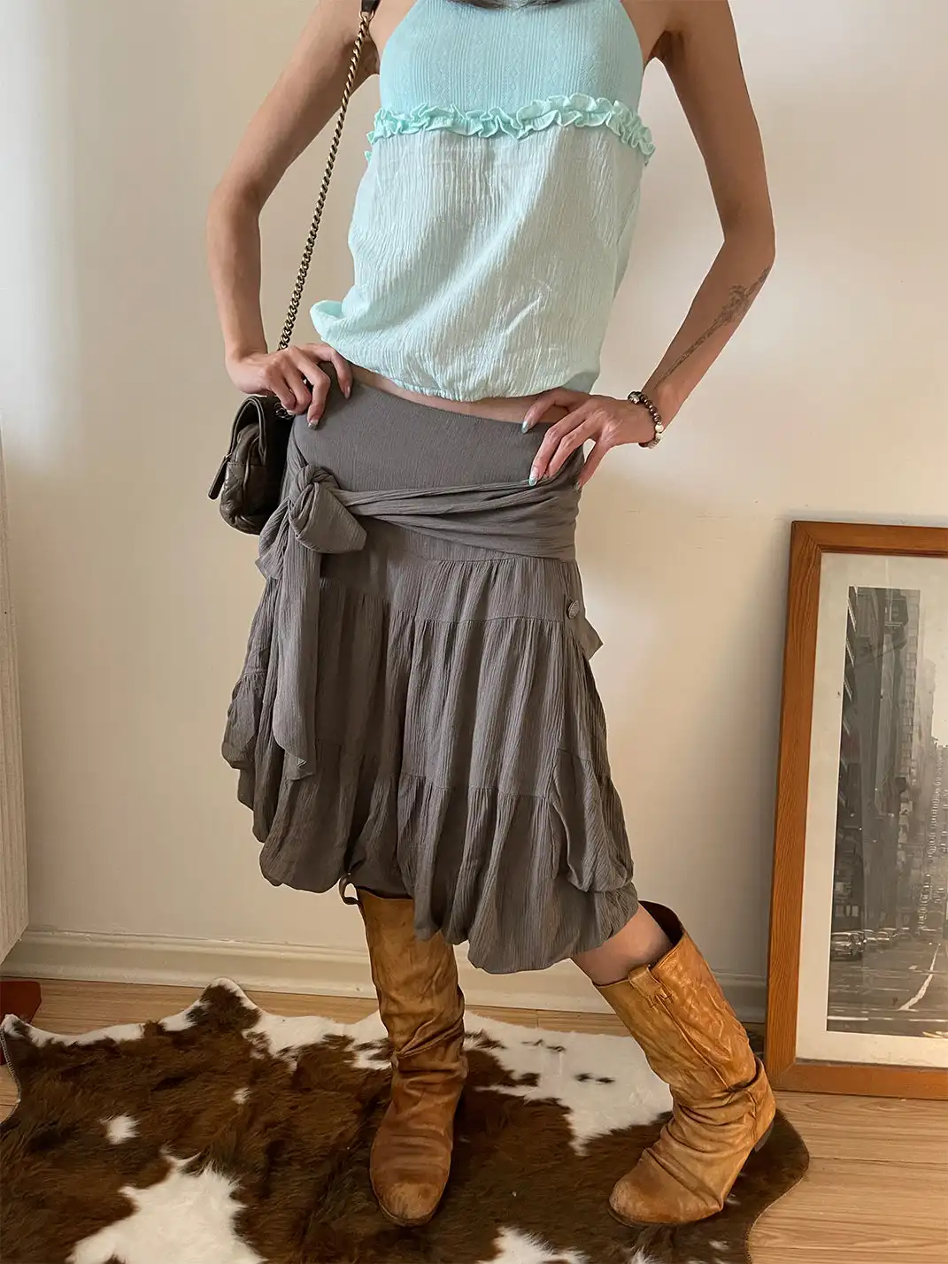 Andivogels | Textured Large Pocket Tie Skort