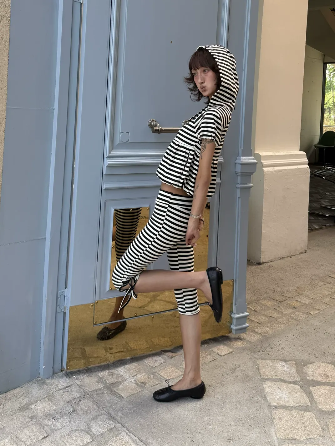 Andivogels | Striped Bud Hooded T-Shirt