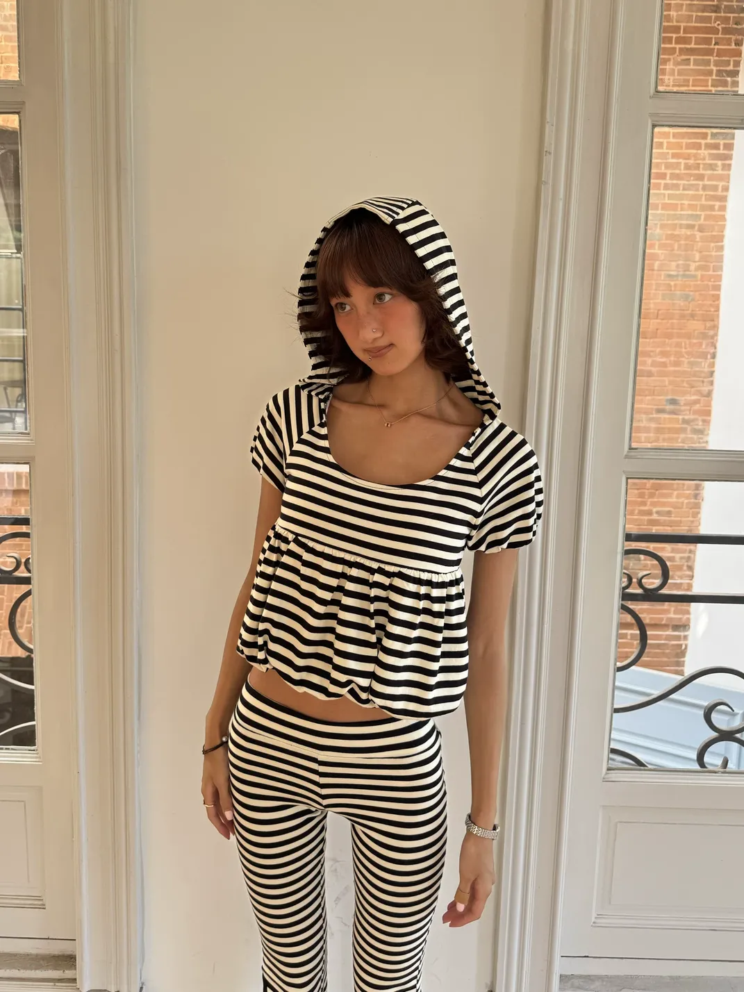 Andivogels | Striped Bud Hooded T-Shirt