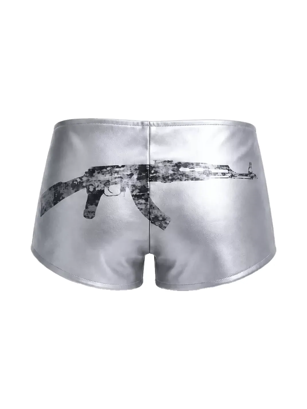 PAIKI | Gold & Silver Stretch Faux Leather Shorts